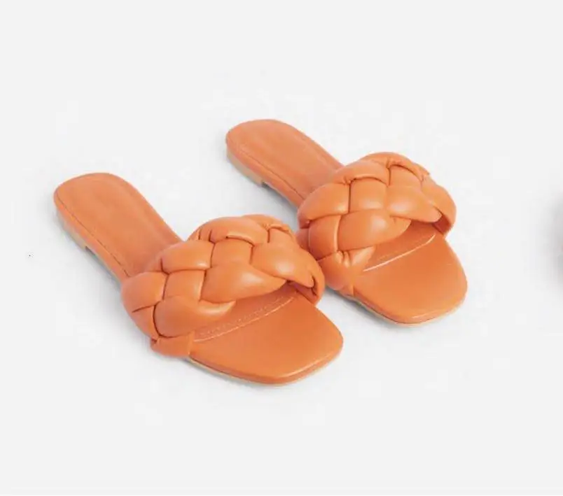 

2022 Women Designers Fashion Shoes Sponge Woven Sandals Summer Ladies Shoe Slippers