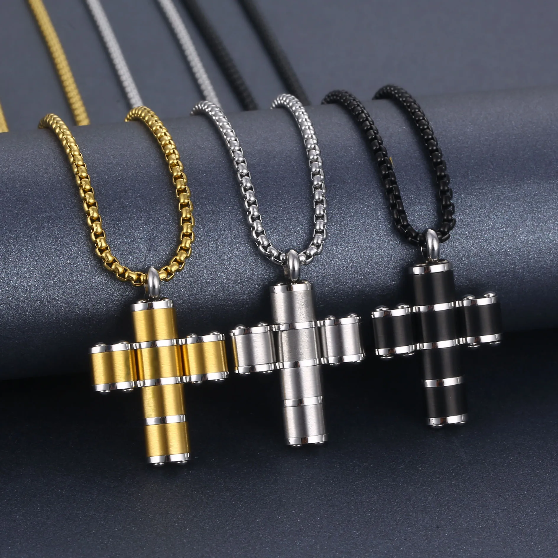 

wholesale italy fashion men religious jewelry stainless steel cross necklace