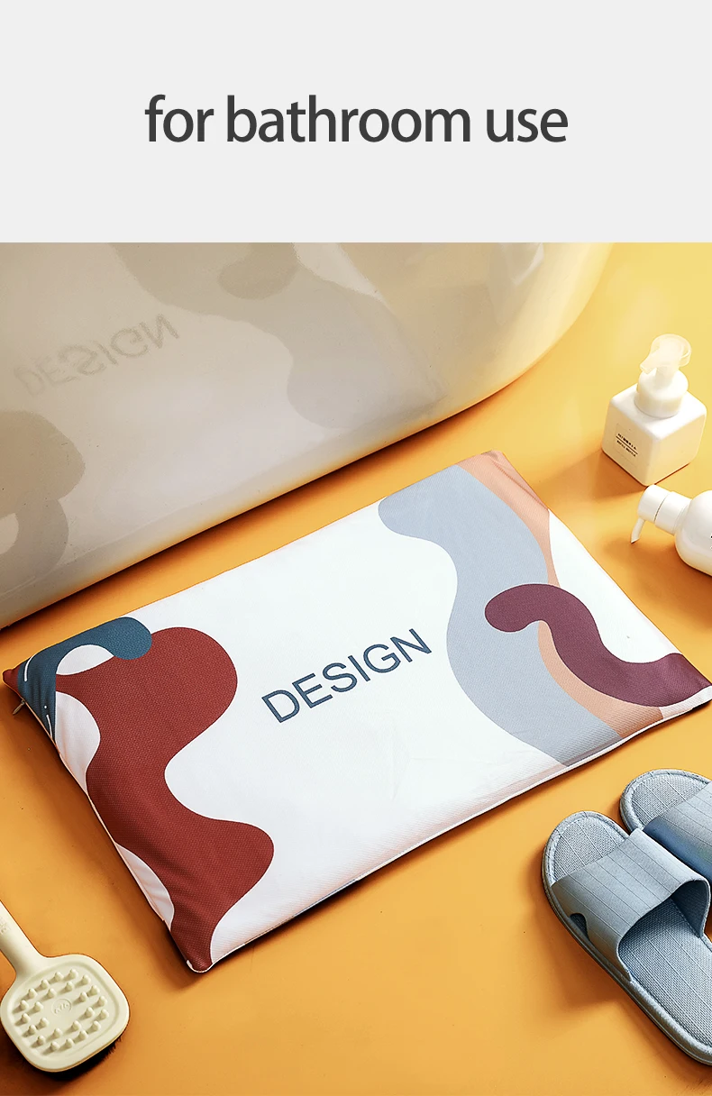 printed design cover anti-slip soft diatomite bath mats