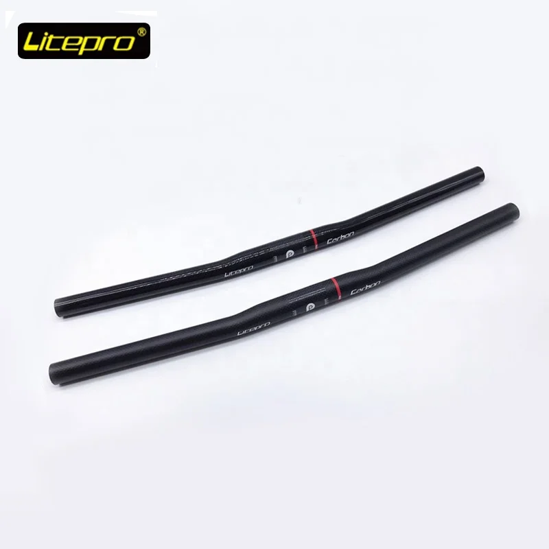 

Litepro 25.4*540mm 580mm bicycle handle bar bike carbon handlebar bicycle folding bike carbon fiber handlebar, Black