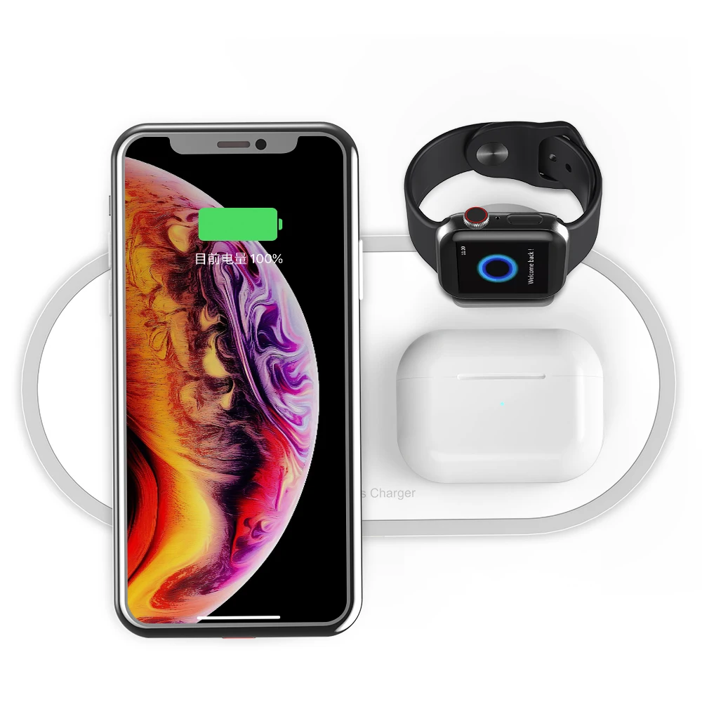 

trending 2021 wireless phone charger 3 in 1 charging station 15w for iphone 12 apple watch airpods