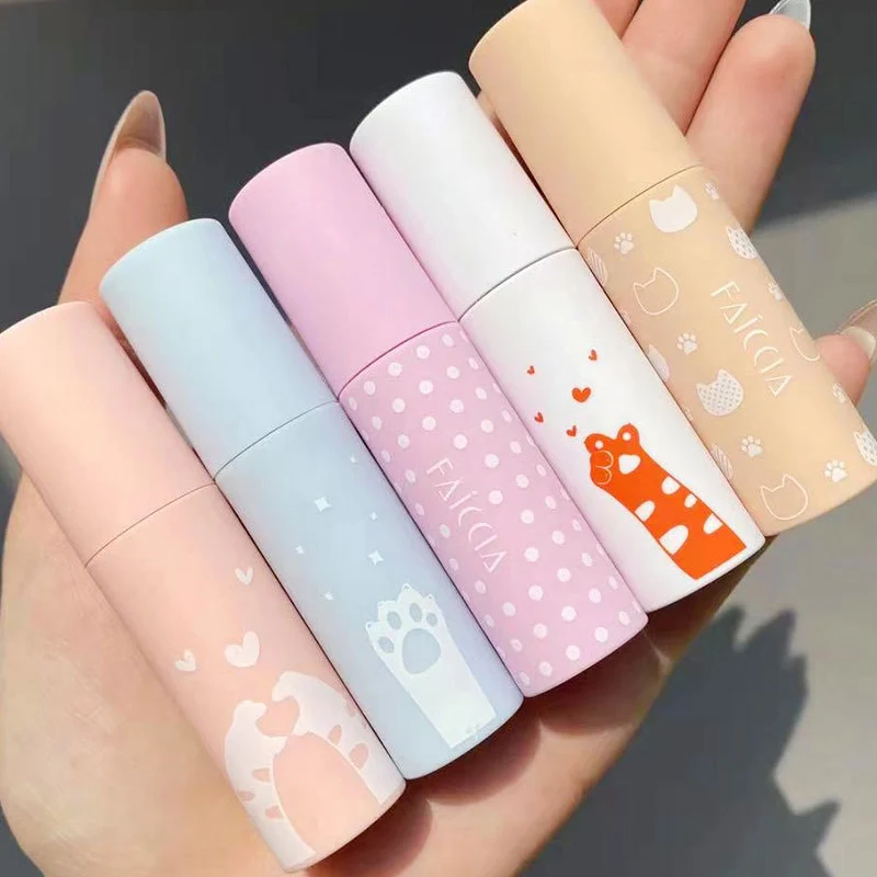 

FACCIA 5 Colors Cartoon Cat Cute Colorful Lipgloss Tubes Lip Tint Cheek Cosmetics Labial OEM Vegan Nude Liquid Matte Lipstick