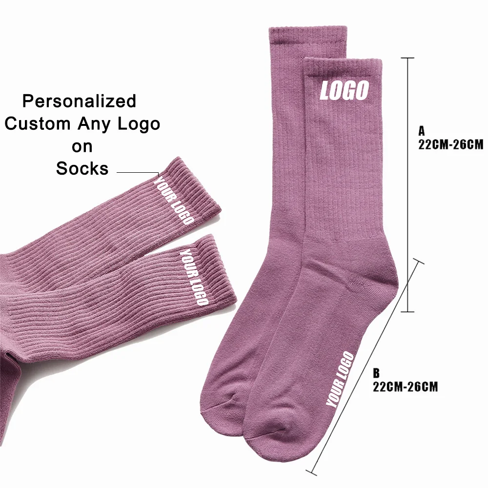 

Uron New Design 100% Cotton Fashion Crew Socks Logo Custom Logo Socks Custom Socks, Custom color