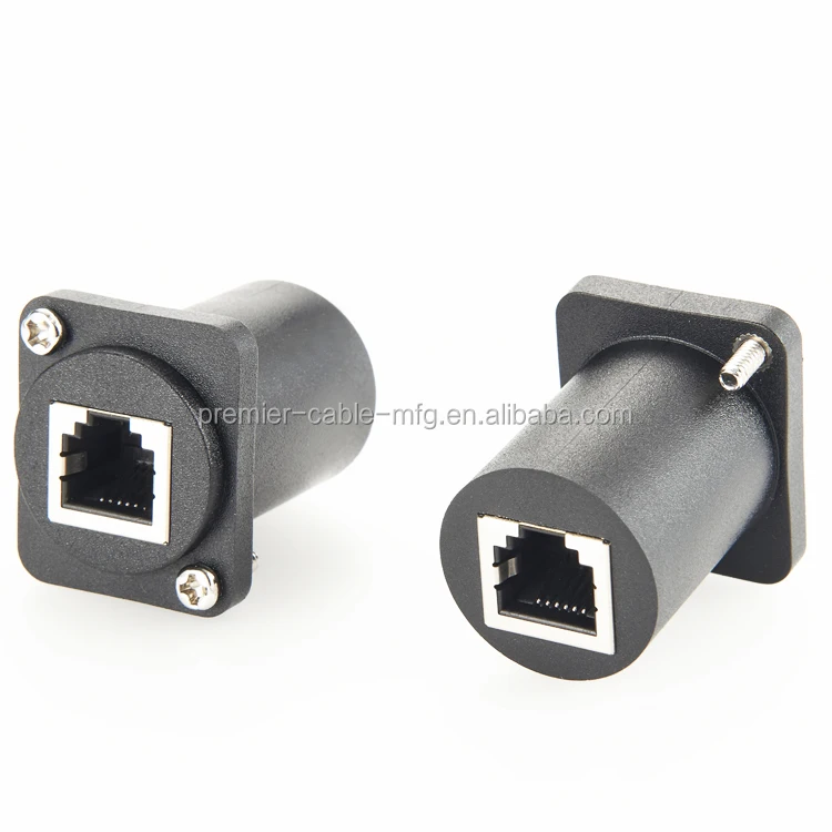 D-Shape RJ12 6P6C Female to Female Adapter RJ12 Feed Through Chassis Connector supplier