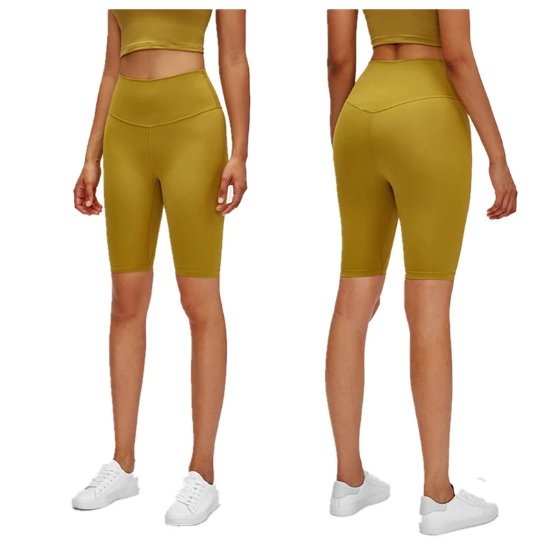 

Custom logo high waist four way stretch recycling fabric breathable inside pocket peach butt push up yoga biker shorts, As you see or oem