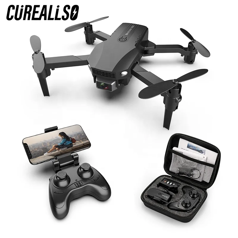 

Mini folding R16 drone HD 4K aerial photography quadcopter dual camera remote control airplane toy drone 4k, Black/gary