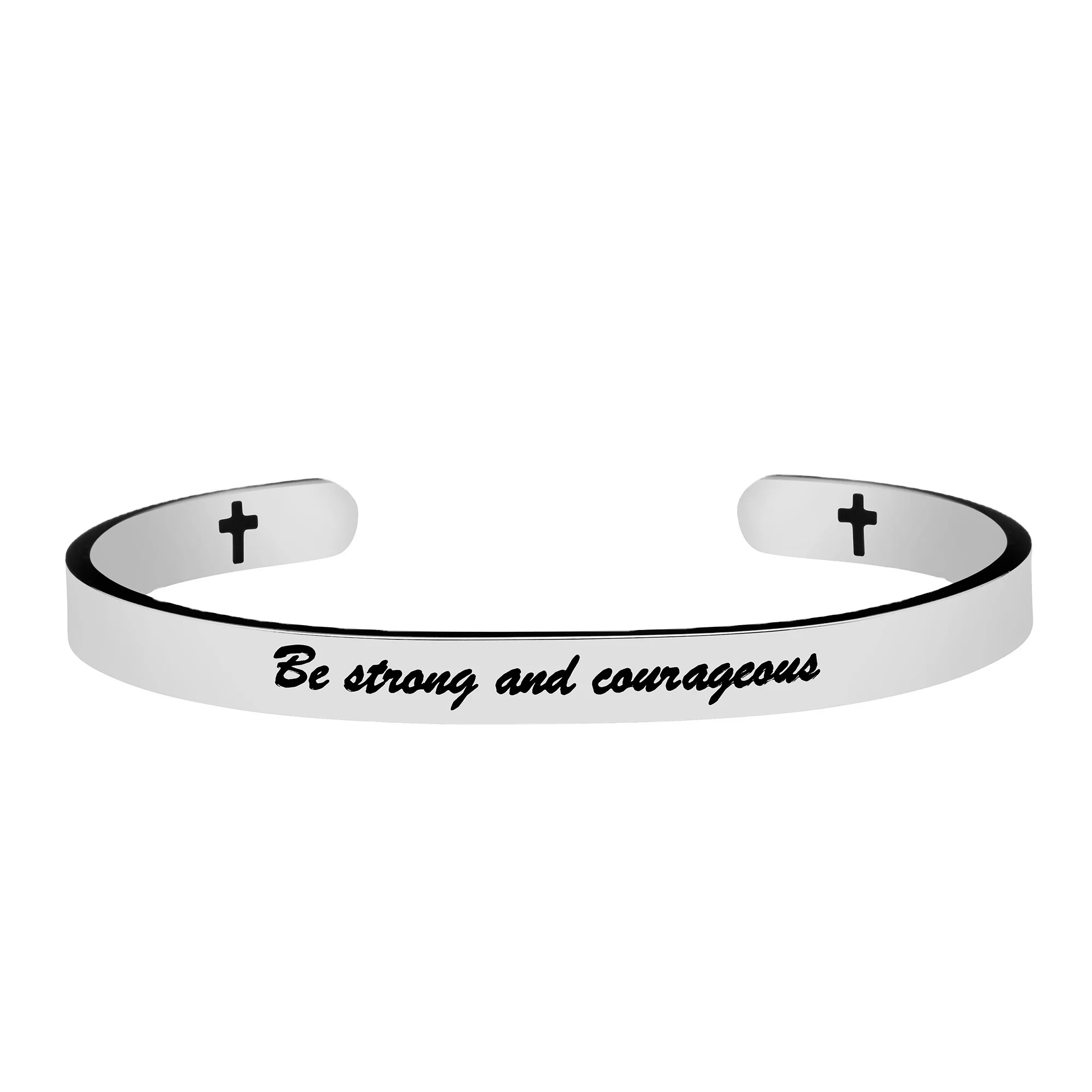 

Joycuff Christian Jewelry Silver Plated Cross Cuff Bracelets Faith Religious Proverbs Bangles