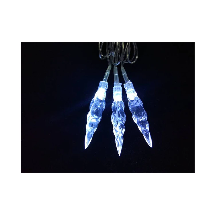 Hot selling good quality beautiful transparent spiral icicle battery lights