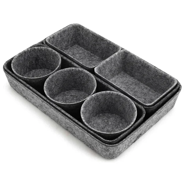 

8 Pack Felt Home Drawer Organizers Felt Storage Box Basket Drawers Dividers Boxes Fabric Multifunction HS, Customized color