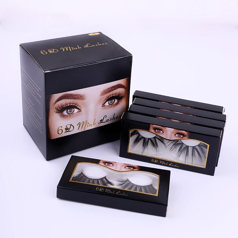 

2021 hot style Wholesale False Eyelash 25mm 3D Mink Eyelashes Vendor, Natural black