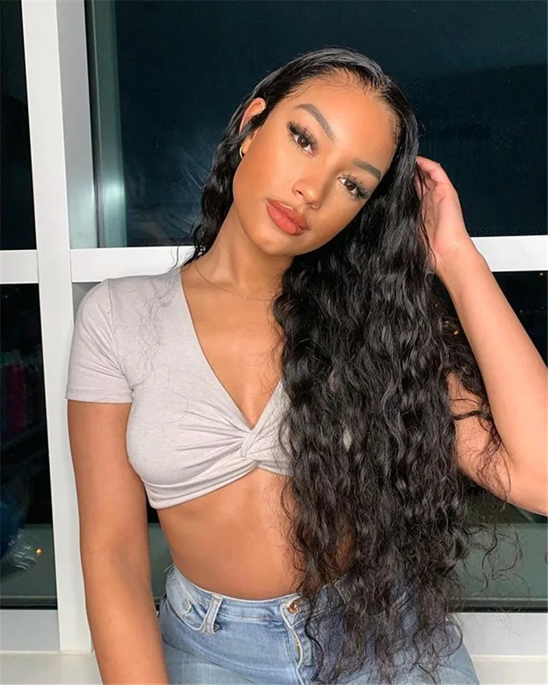 

Women Synthetic Wigs Natural Black Deep Curly Long Hair European and American Wigs For Women, Pics