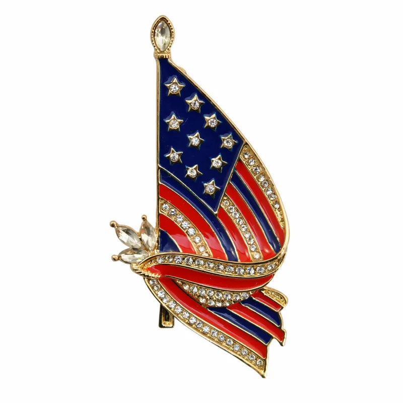 
American Flag Pin Lapel, Ribbon Flag Brooch, USA Flag Pin Brooch 