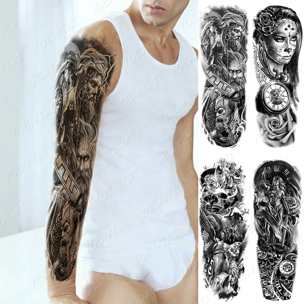 

New Arrivals Full Arm Temporary Tattoo Handsome Waterproof Tatoo Sticker, Cmyk