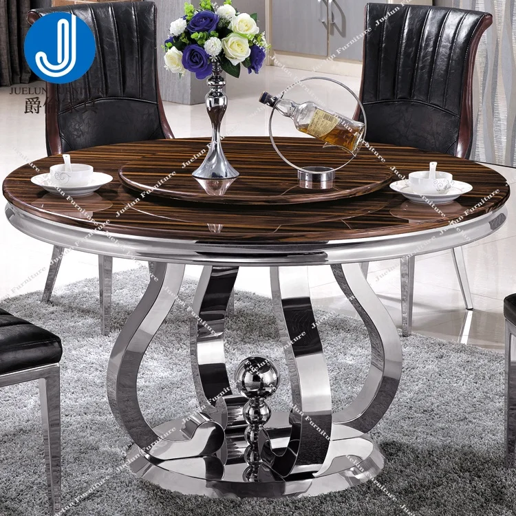 Steel table rotating dining table turn table