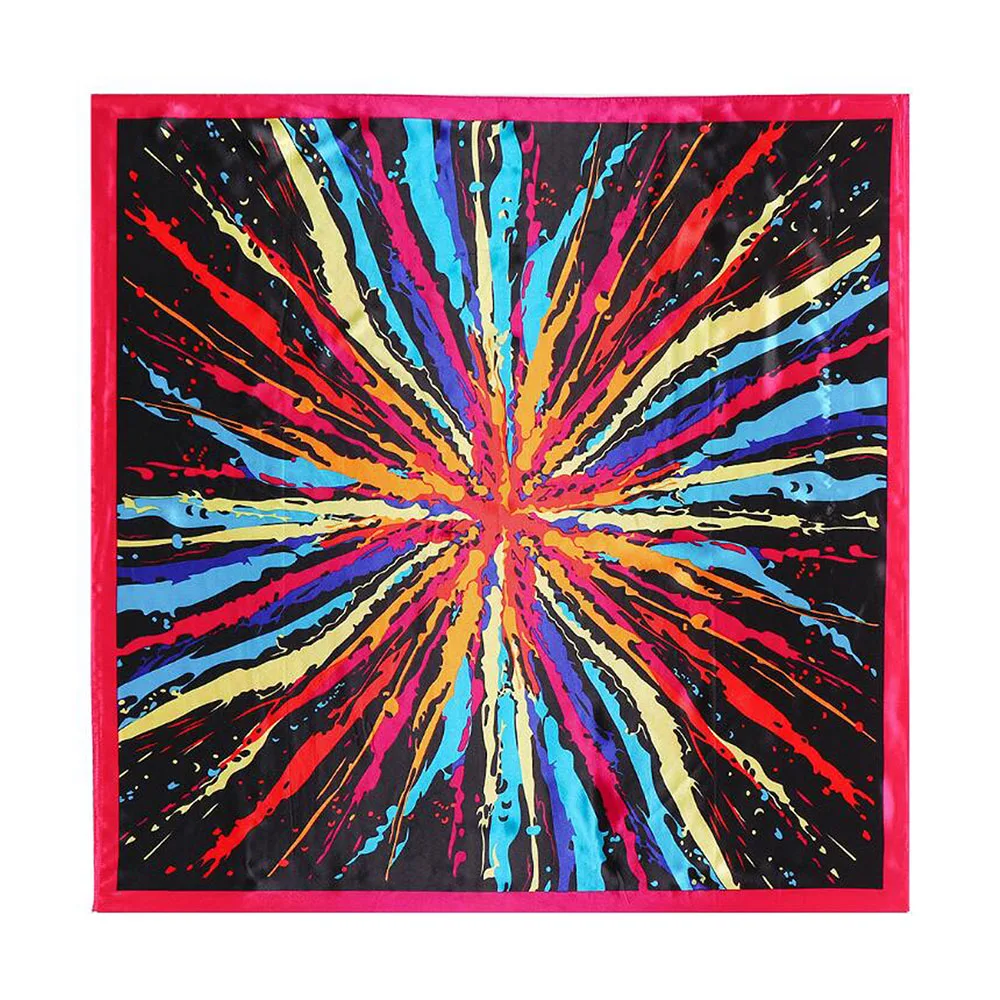 unique splash ink oil painting print lady foulard square head