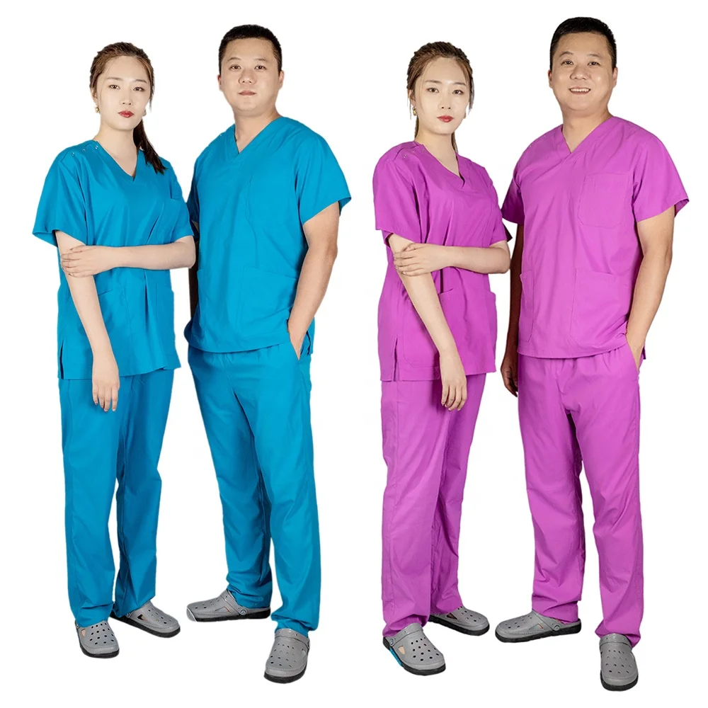 

Custom Best selling unique hospital stylish Short Sleeve grey V-Neck Women men uniforme quirurgico nurse surgical Scrubs Uniform, All the color in pantone
