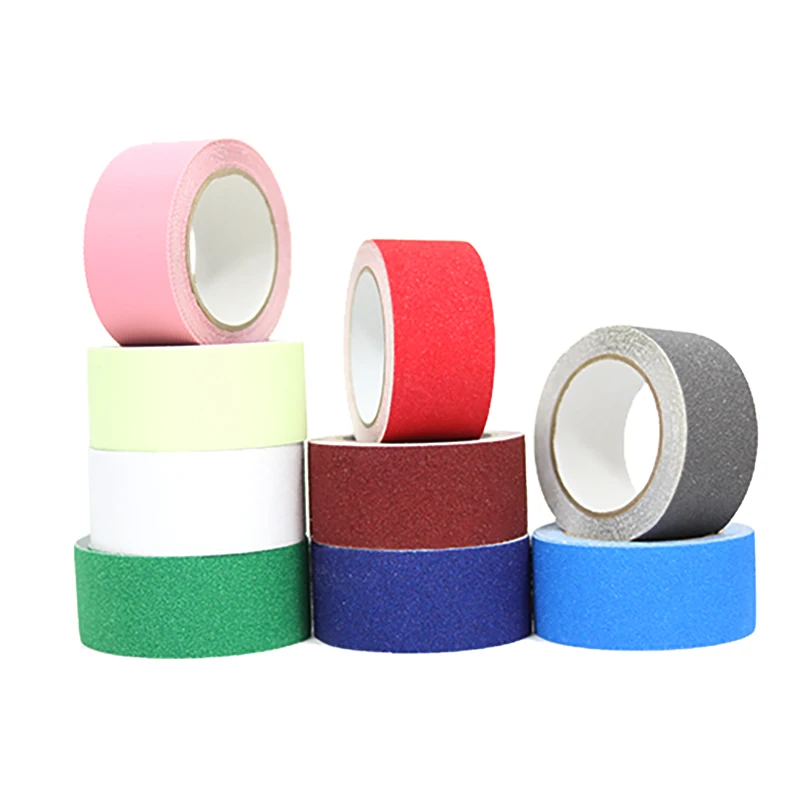 Black PVC Anti-Slip Tape Waterproof Single-Sided Pressure Sensitive Adhesive Self-Adhesive Silicon for Stairs-Warning Use