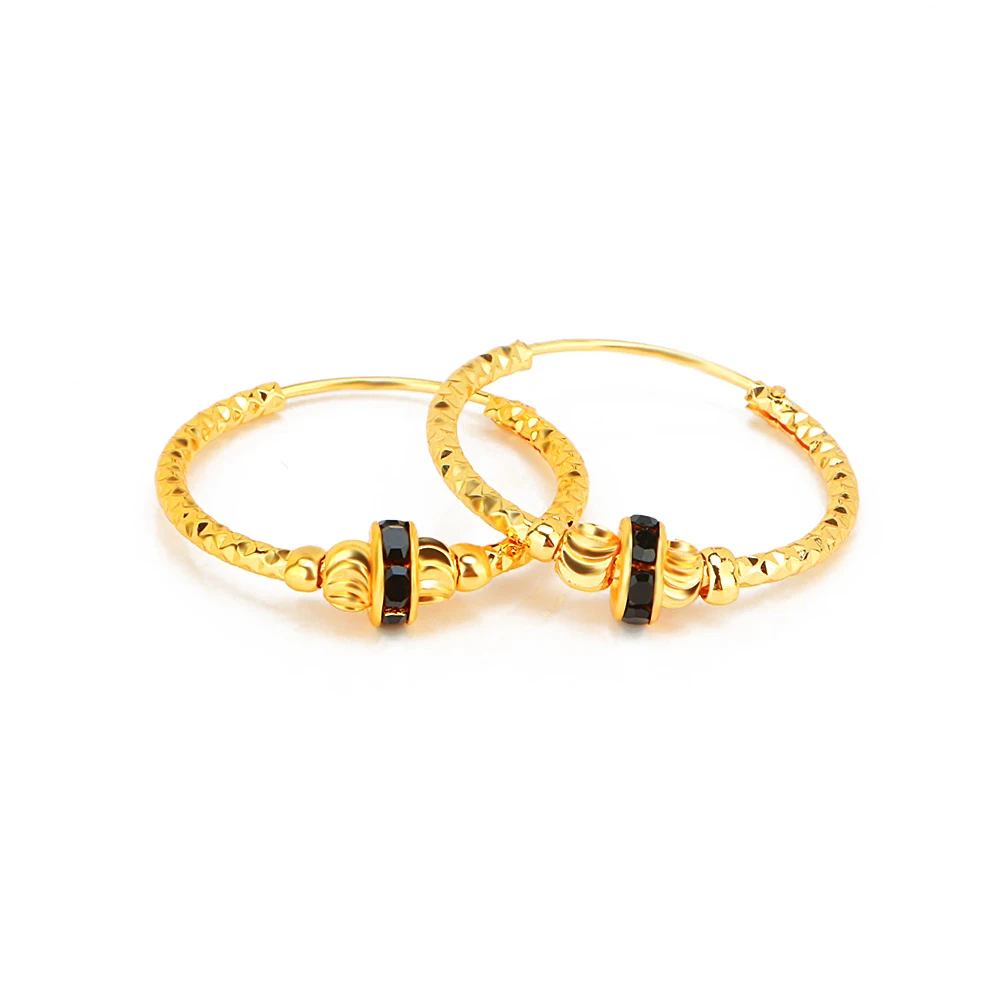 

Jinxiuxing 24K Gold Filled Earrings Copper Alloy Brass Jewelry Gold Hoop Earrings Jewelry Women, Golden