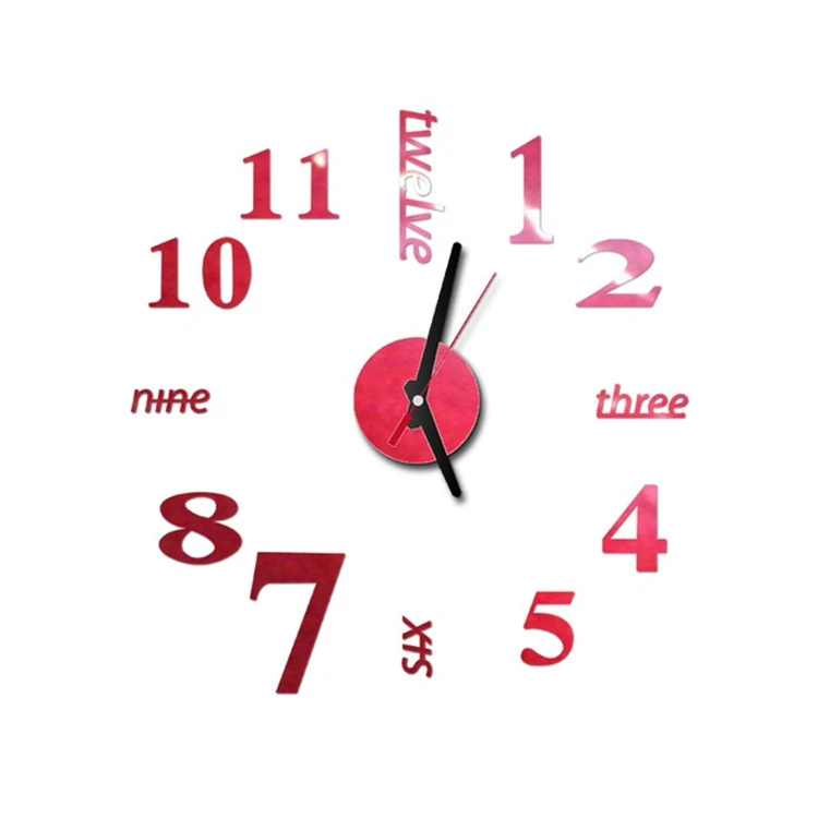 

Creative large acrylic DIY 3D digital Home Decoration Modern Wall Clocks
