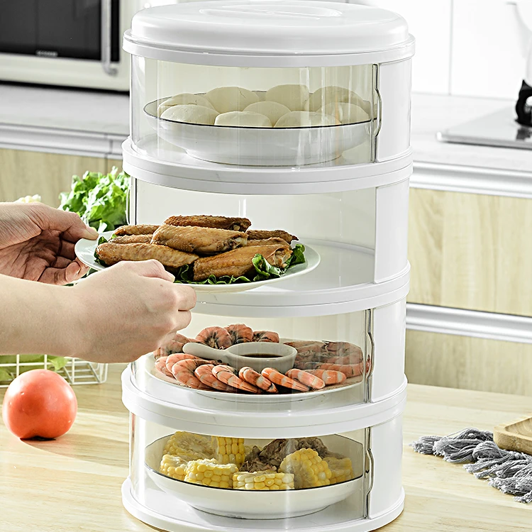 

Food cover Transparent Stackable Food Insulation Cover Dustproof for Home Kitchen Refrigerator Insulation Dish Cover, White+transparent