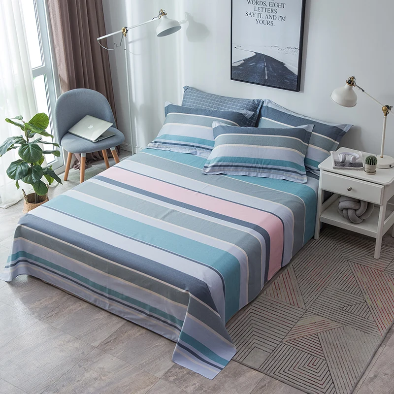 Fashionable Classic Grid North European Korean Cheap Bedding Set 100