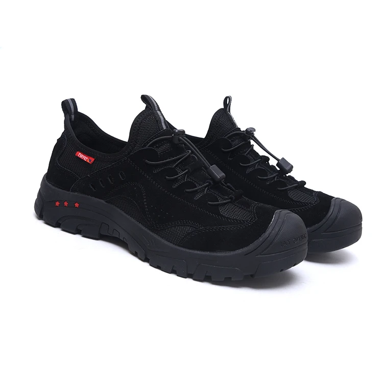

lace-on Suede Upper add mesh safety Toe Anti Puncture Protective Men Safety Shoes, Black, grey, khaki