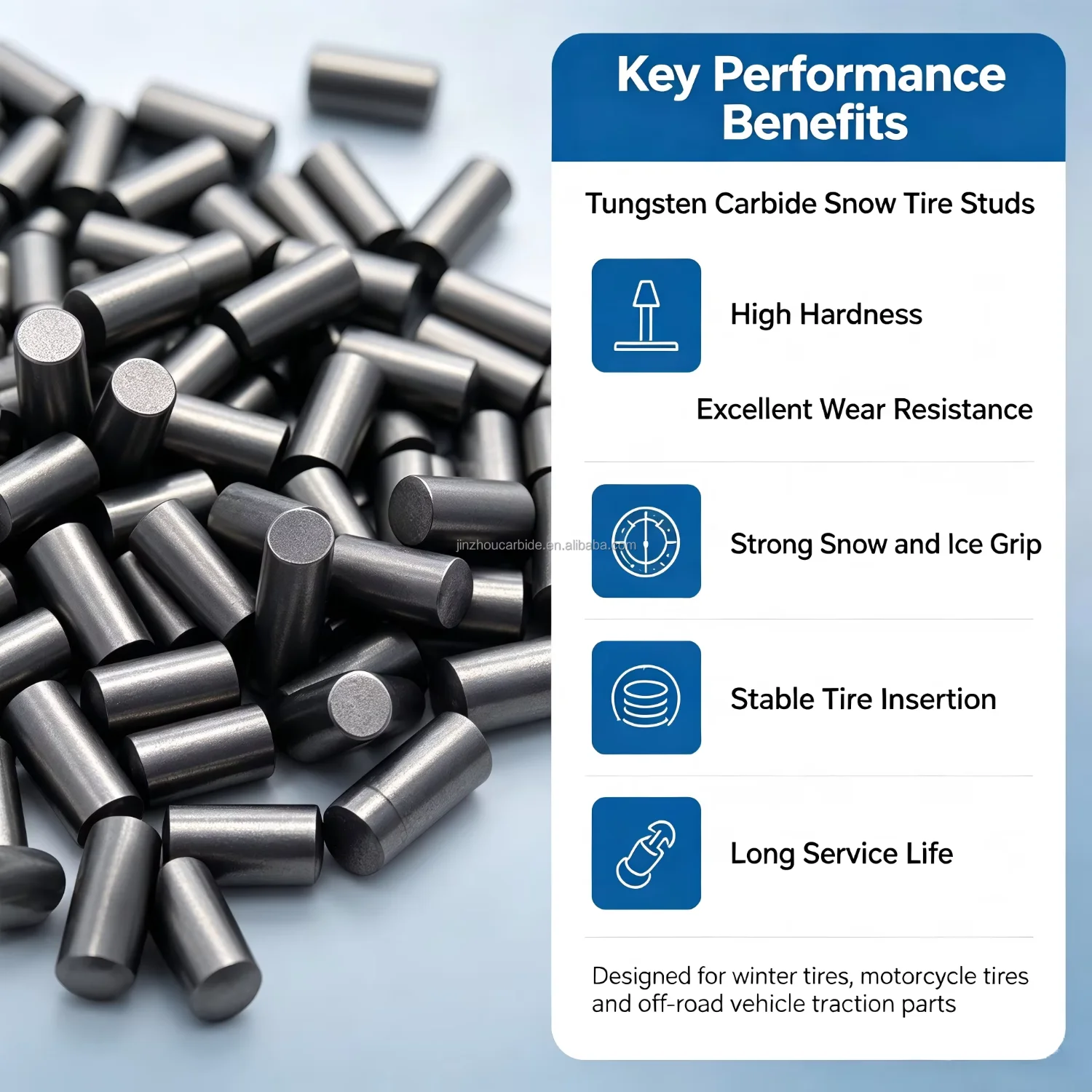 Tungsten Carbide Studs Wear Resistant Snow Tire Spikes Auto Hardware Replacement Parts for Car Motorcycle/Horseshoe