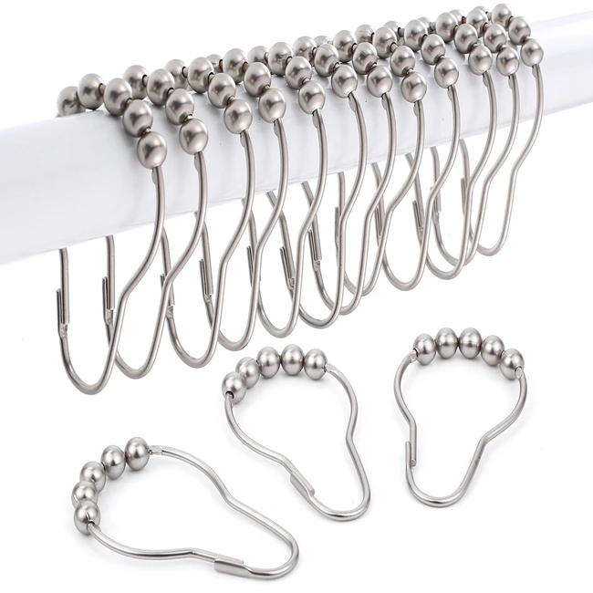 

Matte Nickel Metal Ball Shower Curtain Hook, Accept all colors