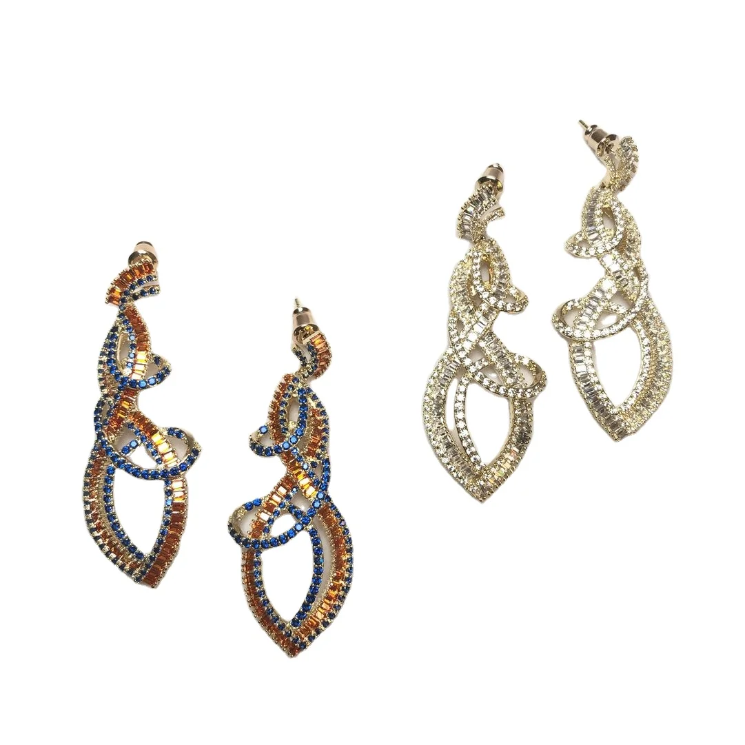 

Fashion Style Gold Plating Dangling Shiny Jewellery drop earrings FOR GIRLS, Gold/orange