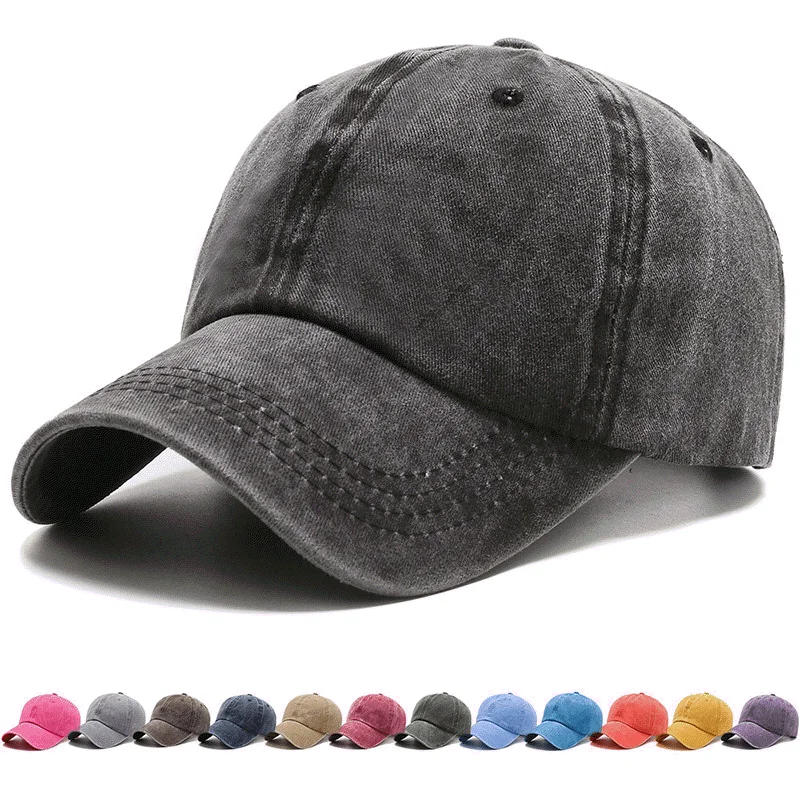 Custom Logo Vintage Cotton Adjustable Denim Distressed Fit Washed Sports Dad Baseball Ball Caps