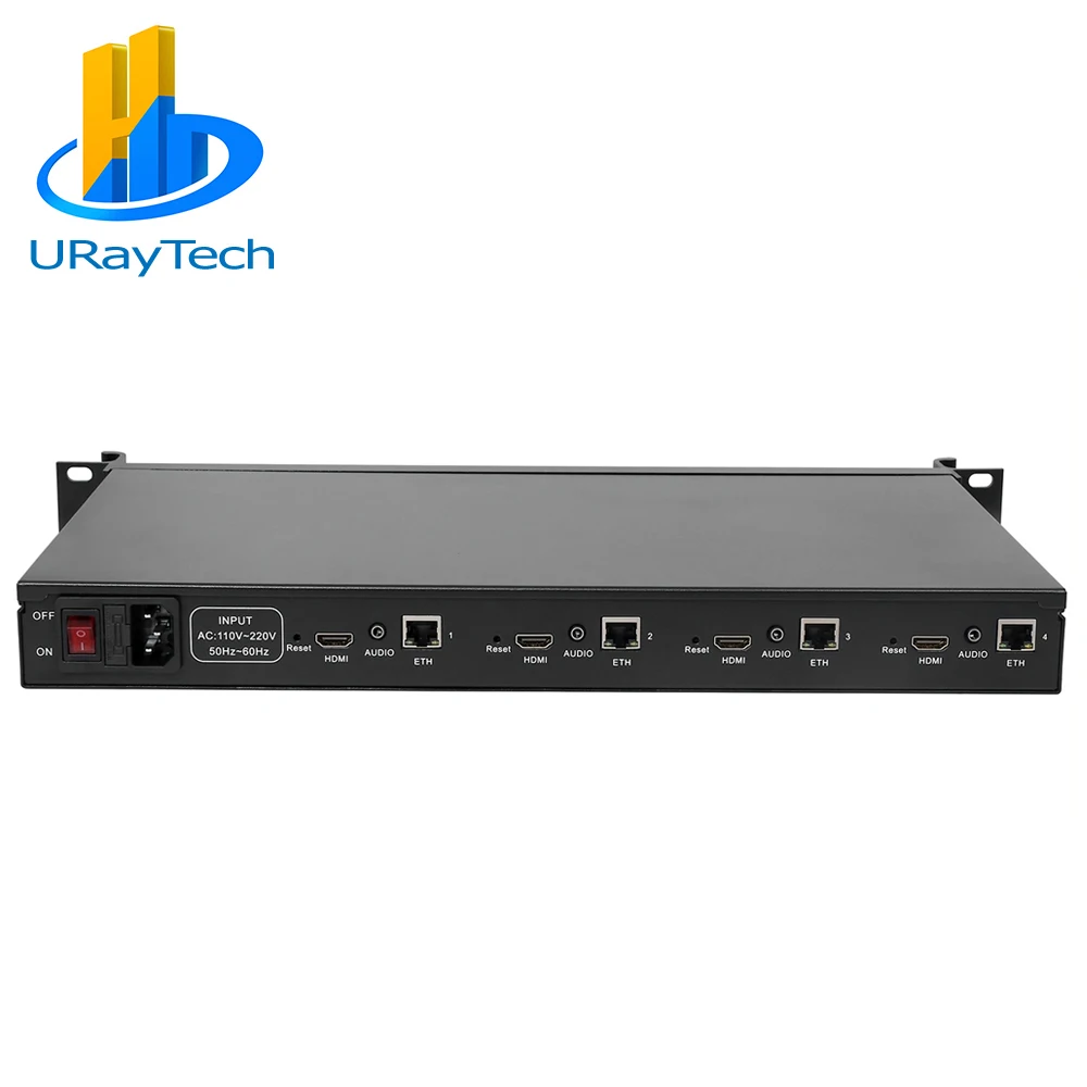 

URay 4 Channels HEVC H.264 HDMI IP Video Streaming Encoder Transmitter IPTV Encoder H.264 Support RTSP RTMP UDP HLS