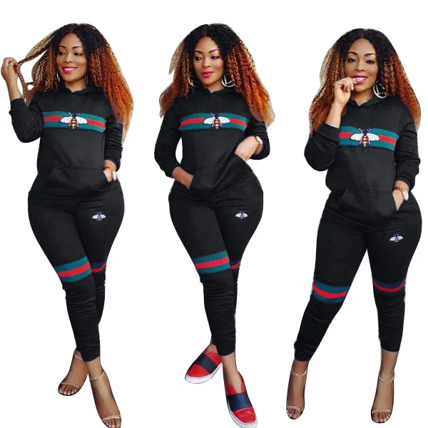 

Women's Sweat suits 2 Piece Outfits Long Sleeve Hooded Crop Top Jacket and Long Pants Tracksuits, 3 colors
