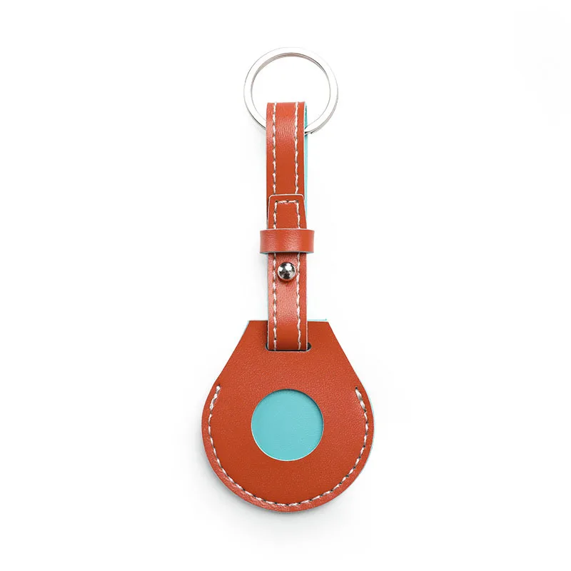 

New Idea Genuine Leather Animal Track Kids Pet Dog Bag Loop Square Strap Protective Cover Cute Keychain Holder For Airtags Case, Multi-color optional or customized