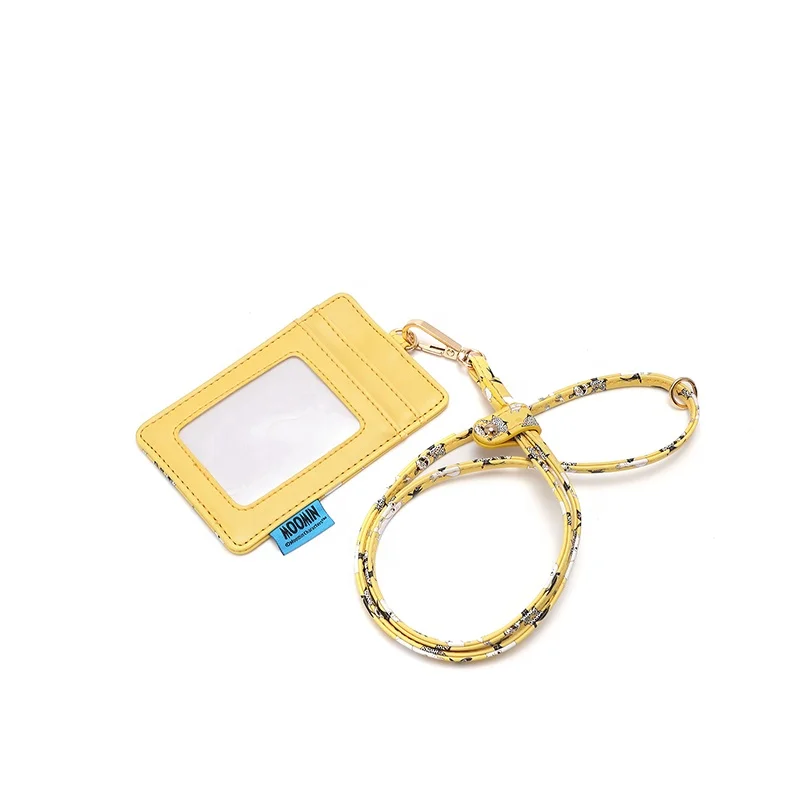 

Cute Cartoon Print Pu Leather Recycled Credit Card or Working ID Card Hanging Holder