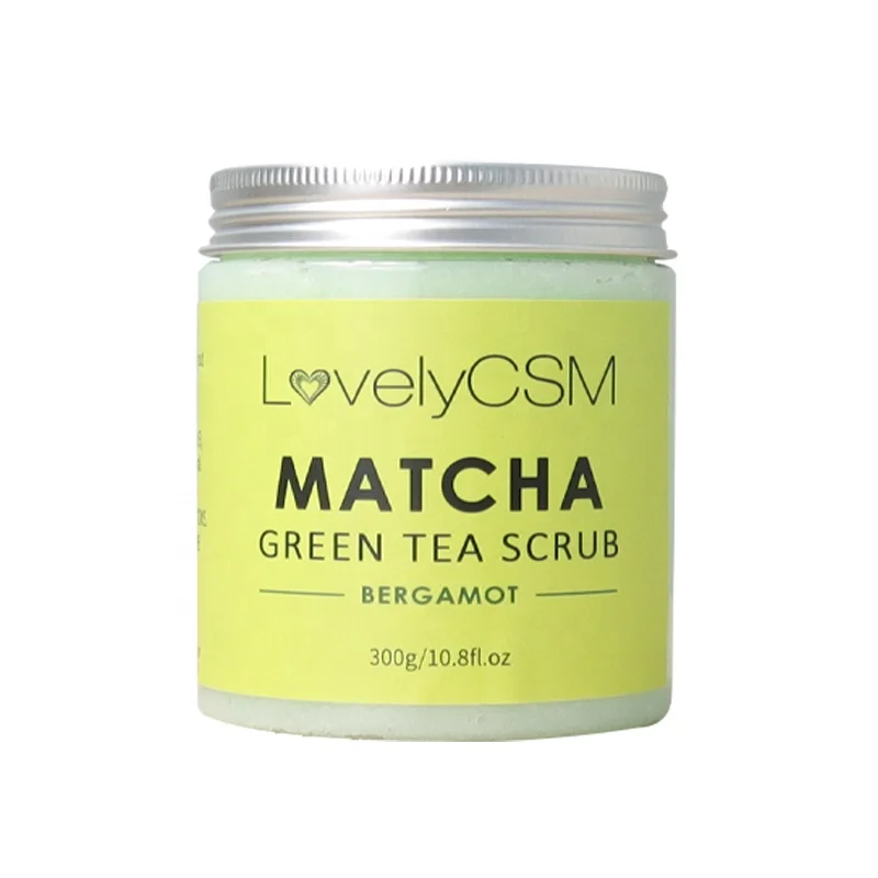 

Wholesale Matcha Green Tea Body Scrub Exfoliating Multi Purpose Body and Facial Scrub Moisturizes face wash Matcha Body Scrub, White