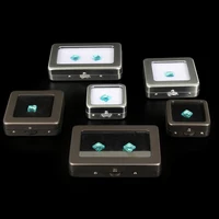 

Loose Diamond Display Case Gem Stone Storage Box Black Silver Pad Bead Pendant Gemstones Organizer Holder