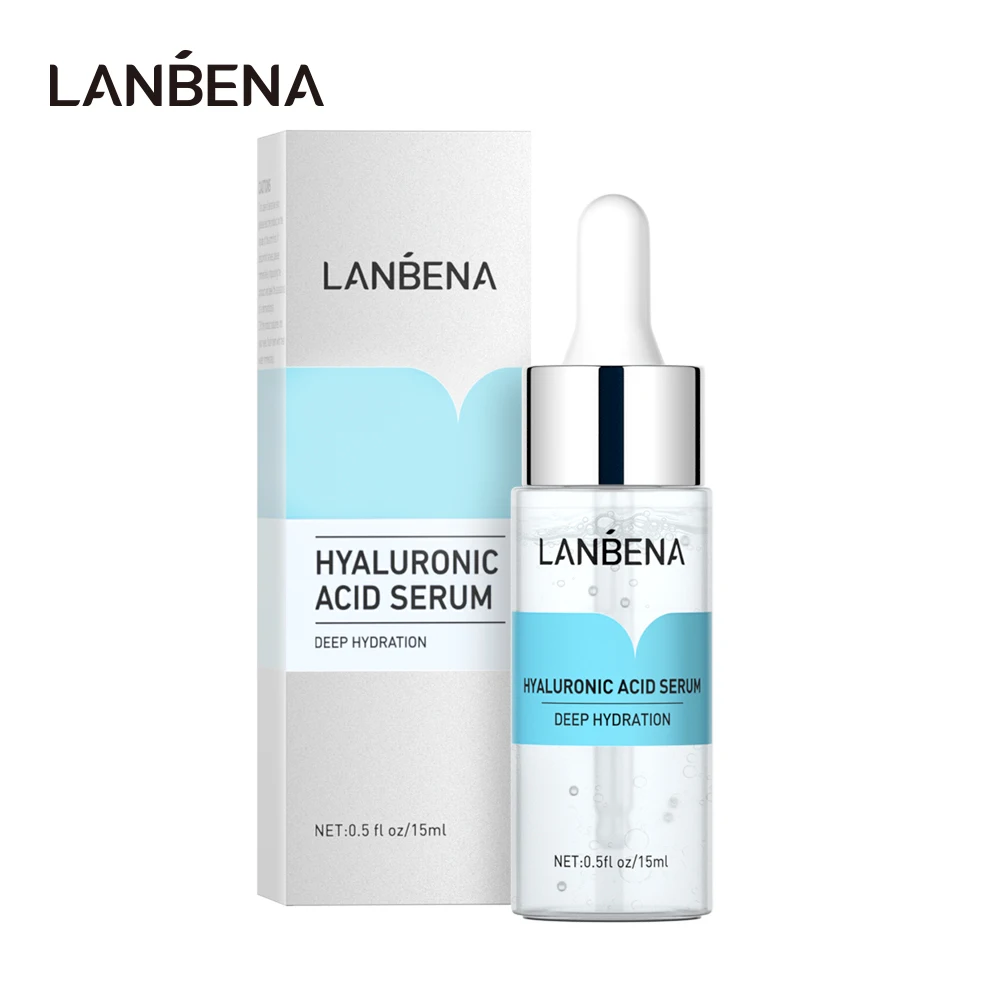 

LANBENA Hyaluronic Acid Facial Serum Pore Refining Resurfacing Brightening Moisturizer, Clear