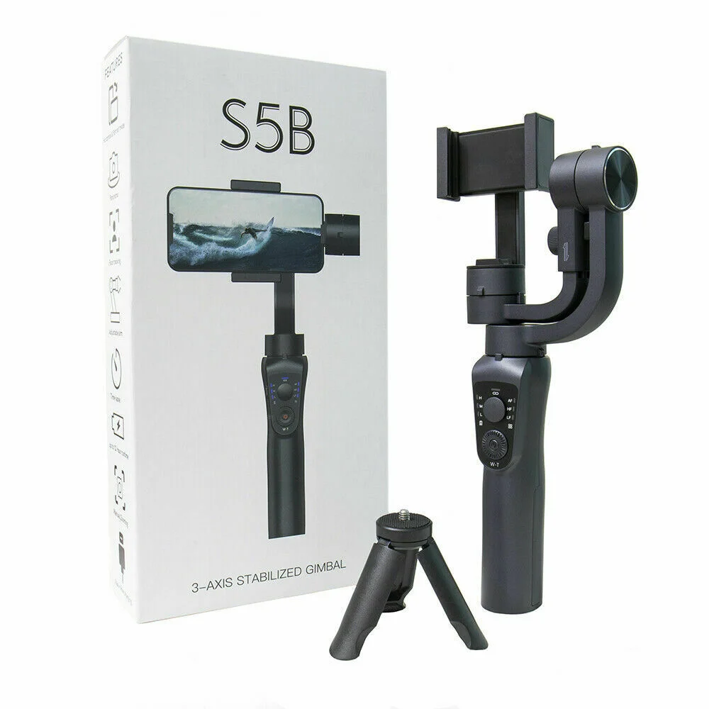 

2021 Newest 3 Axis Handheld Gimbal S5B Camera Stabilizer With Tripod Face Tracking via App Selfie Stick Gimbal Stabilizer