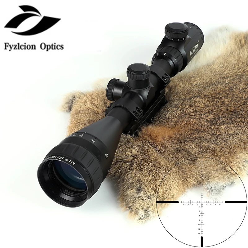 

KANDAR KH 4-12x42 AOE Hunting Riflescope Red Illuminated Glass Etched Reticle Sniper Optic Rifle Scope Sight with Ring