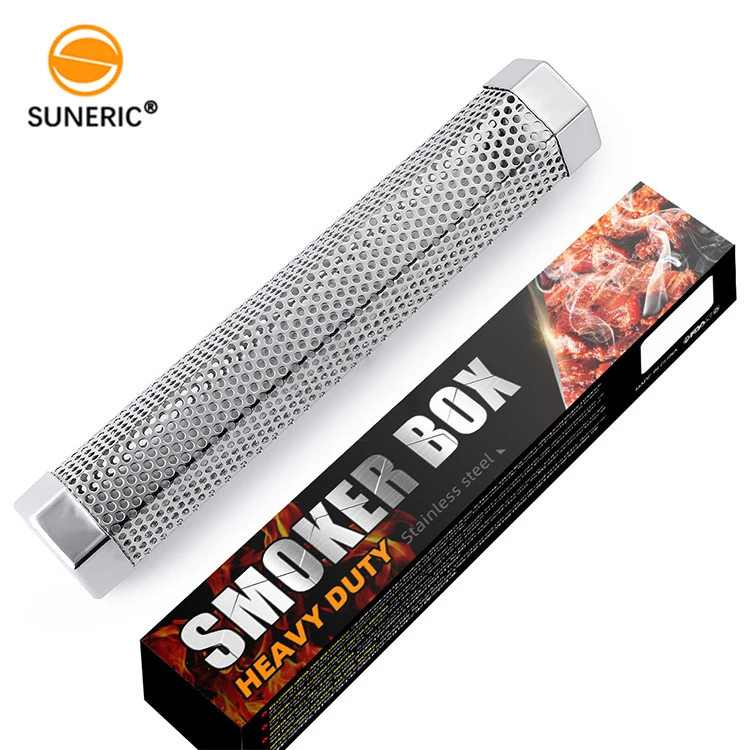 

12 inches stainless steel smoke generator wood pellet bbq smoker tube for hot/cold smoking, Silver
