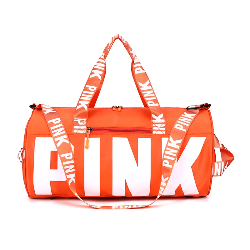 

2020 Large Capacity Duffel Sports Bag Custom logo women pink sport crossbody duffle pink gym bag for girls gym, Customized color