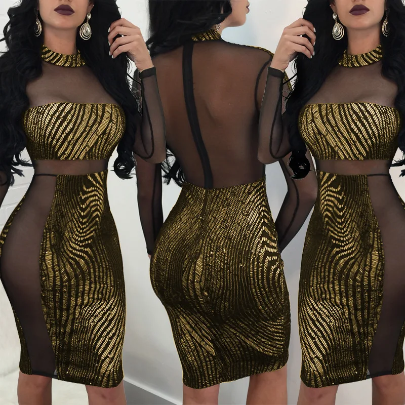 

XY-1808 MIYU 2021 HOT SALE Drop Shipping Bodycon Dress Mesh Dresses Custom Stamps Sexy women Dresses