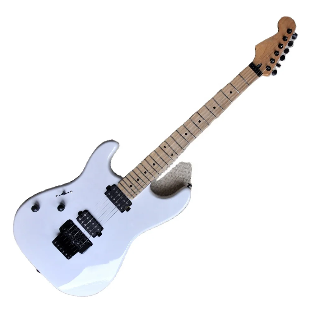 

Flyoung White Left Handed st Electric Guitar Maple Neck Black Hardware Floyd Rose Bridge Cheap Price Guitar