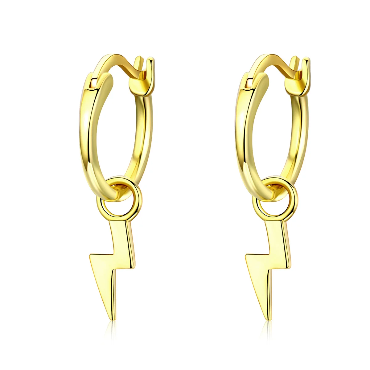 

golden lightning real pure 925 sterling silver drop earring
