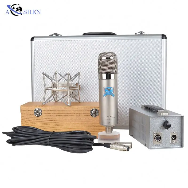 

Alctron MK47 large diaphragm condense microphone for studio Live broadcast professional recording microphone, Silver