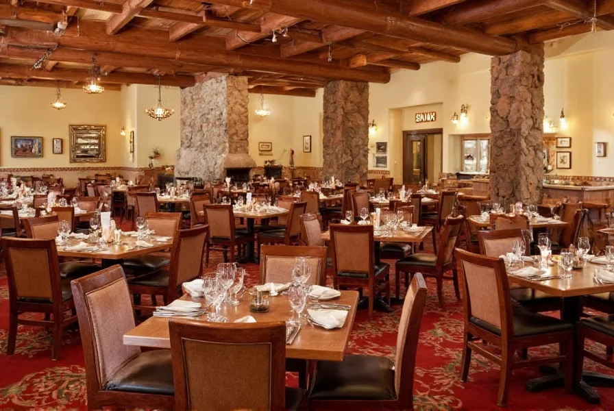 Interior view of The Cinnamon Tree restaurant in Albuquerque showing traditional Indian decor and dining area
