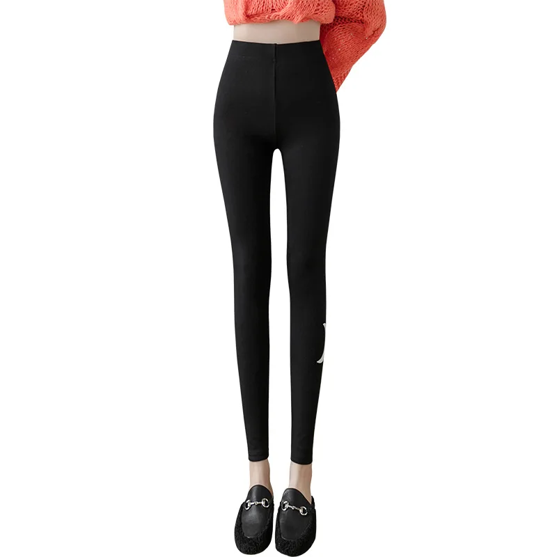 

Autumn and winter new style hot velvet Leggings women's luminous moon Capris tight sports fashion slim wear pants