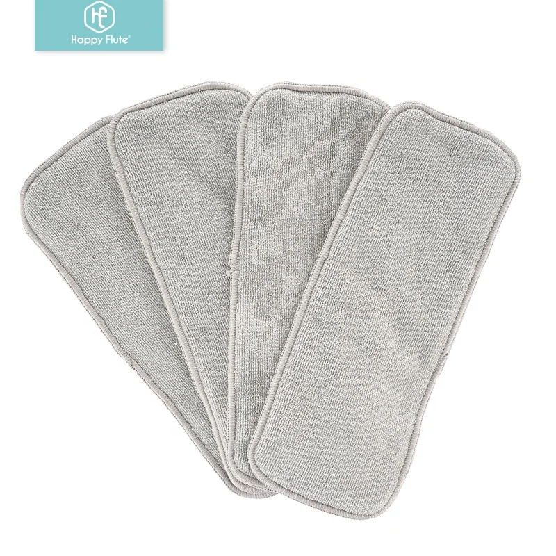 

HappyFlute 3 layers 35*13.5cm insert absorbent washable reusable microfiber insert for  baby cloth diaper, Gray