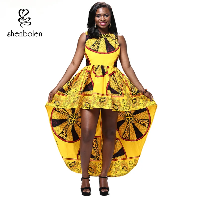 

2021 Wholesale Sexy Women Fashion African Kitenge Design Summer Dresses, Customized color