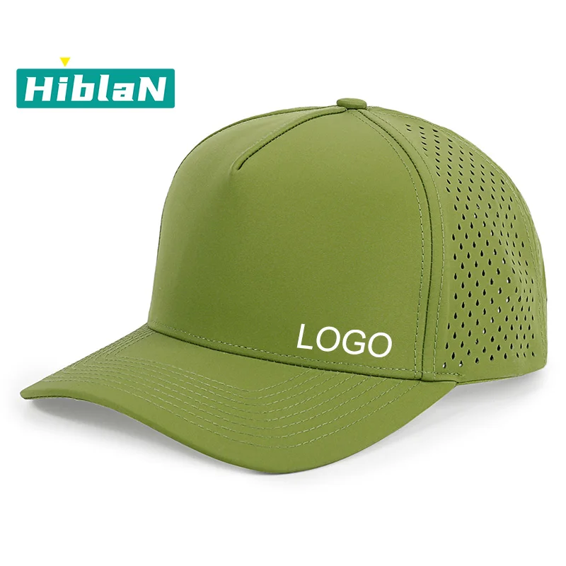Custom Logo Blank Men Perforated Laser Cut Hole Drilled Baseball Hat Performance Sports Golf Hat Waterproof Caps for Man